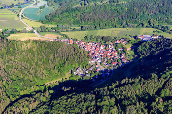 Village view from the west in the district Obernau in Rottenburg am Neckar in the state Baden-Wuerttemberg, Germany