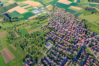 Village view from the northwest in the district Seebronn in Rottenburg am Neckar in the state Baden-Wuerttemberg, Germany