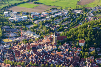 Old town from the south in Herrenberg in the state Baden-Wuerttemberg, Germany