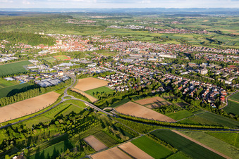 Overall cityscape in Herrenberg in the state Baden-Wuerttemberg, Germany