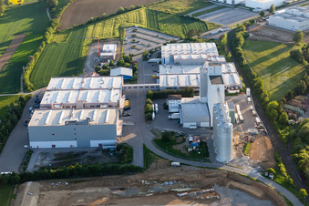 Oblique view of Industrial area Industriestraße in Horb am Neckar in the state Baden-Wuerttemberg, Germany
