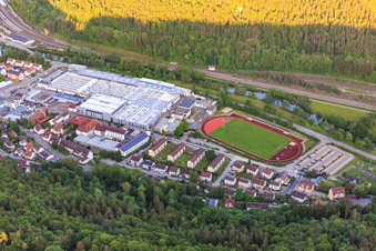 Stadium of the football club Horb am Neckar eV and Rexroth a Bosch Company in Horb am Neckar in the state Baden-Wuerttemberg, Germany