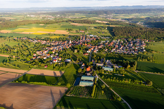 Village - view on the edge of forested areas in Betra in the state Baden-Wurttemberg, Germany