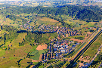 Aerial view of From the east in Berghaupten in the state Baden-Wuerttemberg, Germany