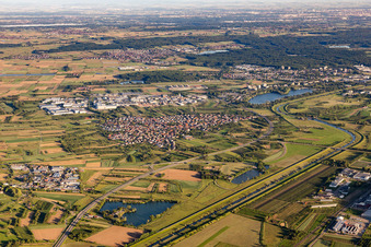 Town View of the streets and houses of the residential areas in Elgersweier in the state Baden-Wurttemberg, Germany