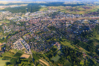 City overview from the east in Offenburg in the state Baden-Wuerttemberg, Germany