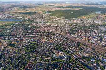 City area with outside districts and inner city area in Offenburg in the state Baden-Wurttemberg, Germany