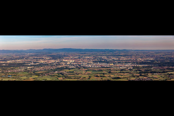 Panorama from the east in Kehl in the state Baden-Wuerttemberg, Germany