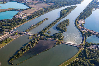 Rhine Lock Gambsheim-Freistett in the district Freistett in Rheinau in the state Baden-Wuerttemberg, Germany