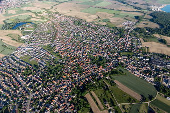 Oblique view of Gambsheim in the state Bas-Rhin, France