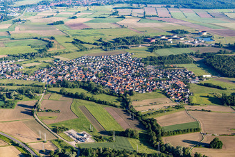 Aerial view of Rohrwiller in the state Bas-Rhin, France