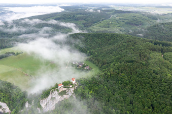 Aerial photograpy of Bronnen Castle in Fridingen an der Donau in the state Baden-Wuerttemberg, Germany