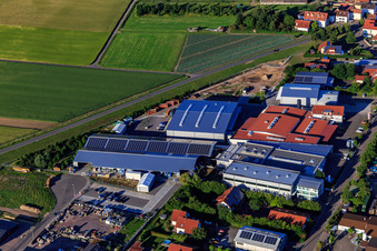 Aerial photograpy of Im Gereut industrial estate with WWS Metallformen GmbH, HGGS LaserCUT GmbH & Co. KG in Hatzenbühl in the state Rhineland-Palatinate, Germany