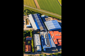 Bird's eye view of Im Gereut industrial estate with WWS Metallformen GmbH, HGGS LaserCUT GmbH & Co. KG in Hatzenbühl in the state Rhineland-Palatinate, Germany