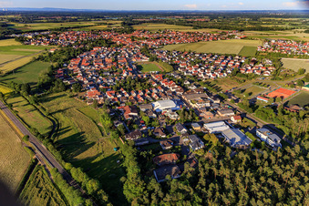 View of the town from the west in Rheinzabern in the state Rhineland-Palatinate, Germany