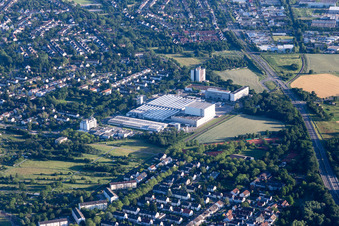 Aerial view of L'Oreal in the district Nordweststadt in Karlsruhe in the state Baden-Wuerttemberg, Germany