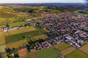 View of the town from the northwest in Weingarten in the state Baden-Wuerttemberg, Germany
