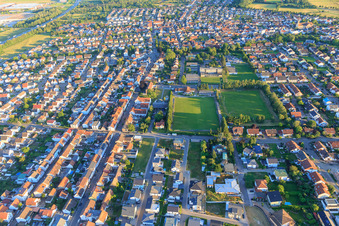 From the north in the district Karlsdorf in Karlsdorf-Neuthard in the state Baden-Wuerttemberg, Germany