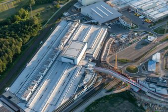 Oblique view of SEW Eurodrive in the district Graben in Graben-Neudorf in the state Baden-Wuerttemberg, Germany