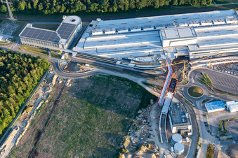 SEW Eurodrive in the district Graben in Graben-Neudorf in the state Baden-Wuerttemberg, Germany from the plane