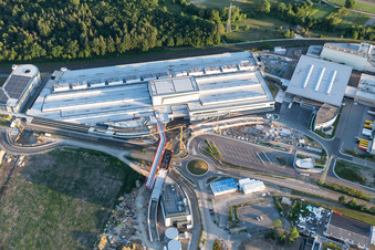 Bird's eye view of SEW Eurodrive in the district Graben in Graben-Neudorf in the state Baden-Wuerttemberg, Germany