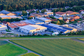 Drone image of Im Gereut industrial estate with WWS Metallformen GmbH, HGGS LaserCUT GmbH & Co. KG in Hatzenbühl in the state Rhineland-Palatinate, Germany