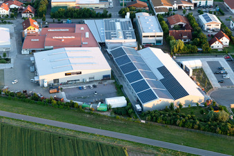 Aerial photograpy of Industrial estate and company settlement Im Gereut with WWS Metallformen GmbH and HGGS LaserCUT GmbH & Co. KG in Hatzenbuehl in the state Rhineland-Palatinate