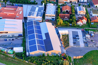 Oblique view of Im Gereut industrial estate with WWS Metallformen GmbH, HGGS LaserCUT GmbH & Co. KG in Hatzenbühl in the state Rhineland-Palatinate, Germany
