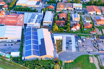 Im Gereut industrial estate with WWS Metallformen GmbH, HGGS LaserCUT GmbH & Co. KG in Hatzenbühl in the state Rhineland-Palatinate, Germany from above