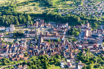 Niederbronn-les-Bains in the state Bas-Rhin, France from a drone