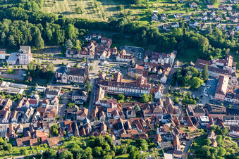 Niederbronn-les-Bains in the state Bas-Rhin, France seen from a drone