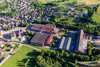 Oberbronn in the state Bas-Rhin, France seen from above