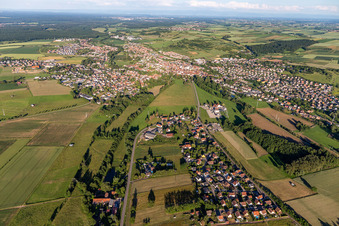 Val de Moder in the state Bas-Rhin, France from above