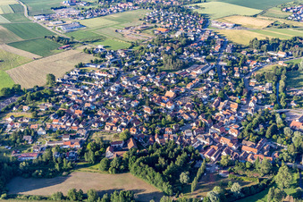 Bird's eye view of Val de Moder in the state Bas-Rhin, France