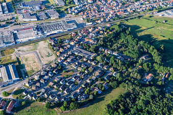 Aerial view of District Metzgerhof Krausenhof in Hagenau in the state Bas-Rhin, France