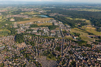Aerial photograpy of Hagenau in the state Bas-Rhin, France