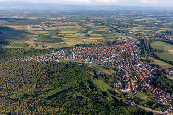 Oberhoffen-sur-Moder in the state Bas-Rhin, France from the drone perspective