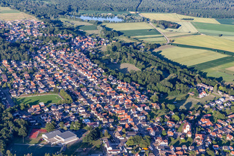Schirrhein in the state Bas-Rhin, France seen from above
