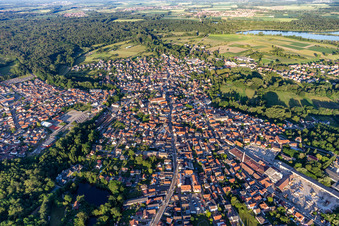 Aerial view of District Ceinture Forêt Nord in Hagenau in the state Bas-Rhin, France