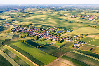Siegen in the state Bas-Rhin, France from above