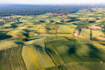 Aerial view of Seebach in the state Bas-Rhin, France