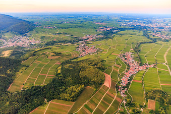 Village view from the west in Ranschbach in the state Rhineland-Palatinate, Germany
