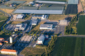 Aerial view of Cineplex Decathlon in Neustadt an der Weinstraße in the state Rhineland-Palatinate, Germany