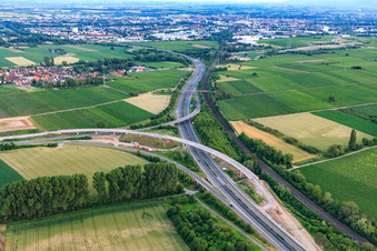 Construction site at the B272 exit from the A65 in Landau in der Pfalz in the state Rhineland-Palatinate, Germany