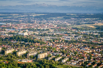 Town View of the streets and houses of the residential areas in the district Fuerstenberg in Konstanz in the state Baden-Wurttemberg, Germany