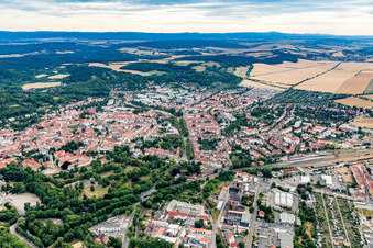 City view from the east in Arnstadt in the state Thuringia, Germany