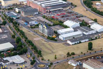 Industrial area Ernst-Minner-Straße with Industrie Anlagenbau Arnstadt GmbH, Stahlbau Wölk & Partner GmbH and Initiative Erfurter Kreuz eV in Arnstadt in the state Thuringia, Germany