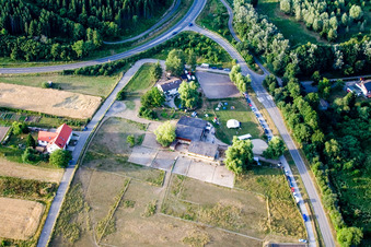 Reithof Trab eV therapeutic riding on Lake Constance in the district Wollmatingen in Konstanz in the state Baden-Wuerttemberg, Germany from the plane