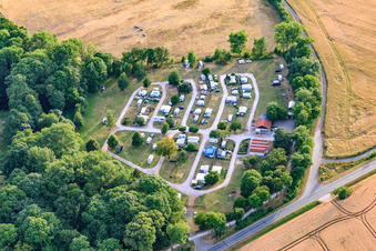 Camping Drei Gleichen in the district Mühlberg in Drei Gleichen in the state Thuringia, Germany from above