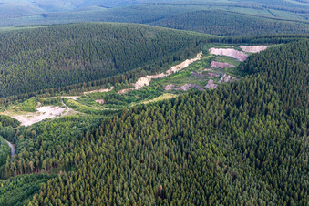 Quarry under the Weichmarer Hütte in the district Gräfenhain in Ohrdruf in the state Thuringia, Germany